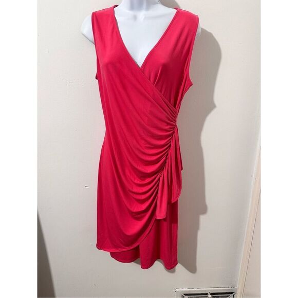 New York & company stretch raspberry color dress size M.  A754 - Picture 1 of 8